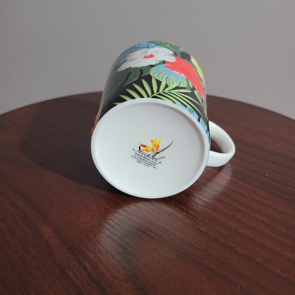 Stechcol Gracie Bone China Tropical Hibiscus Colorful Flowers Coffee/Tea Mug - Picture 4 of 4